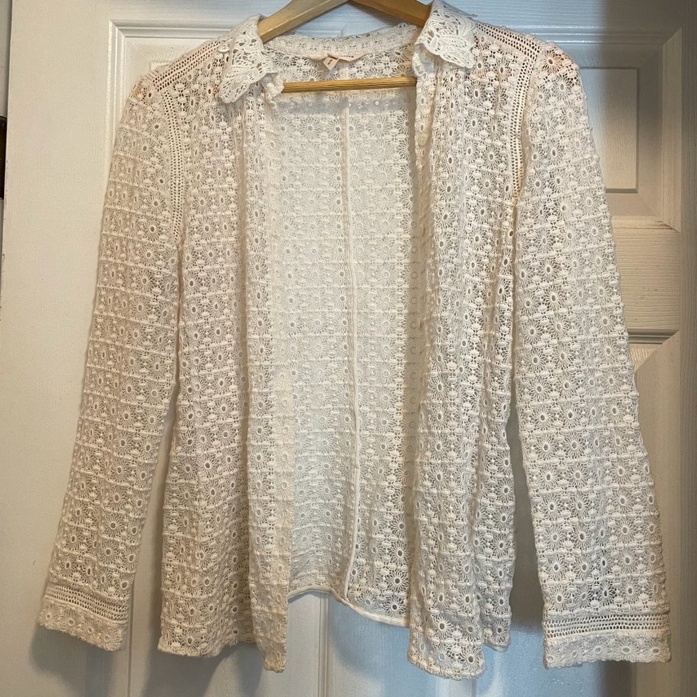 Rebecca Taylor Lace Button Up Top